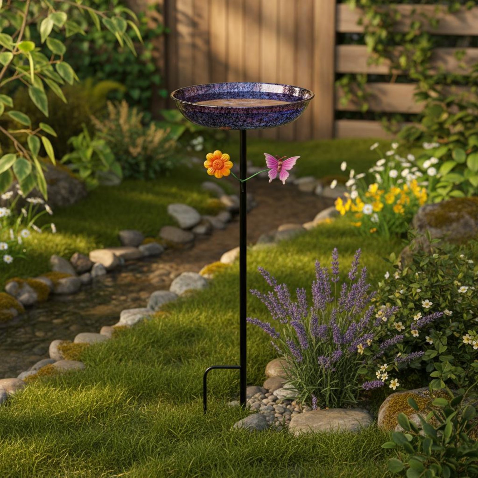 Metal Bird Bath Long-Lasting R - Elegant Decor & Lighting Llc reseña y precio