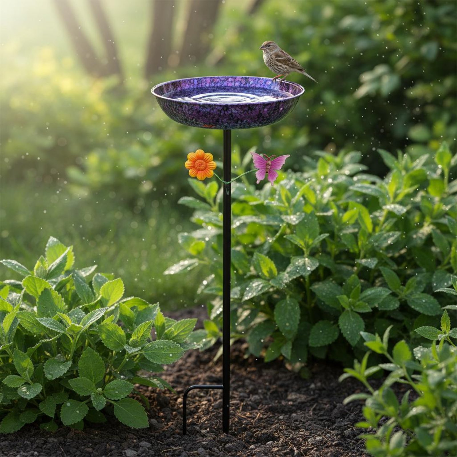 Metal Bird Bath Long-Lasting R - Elegant Decor & Lighting Llc reseña y precio
