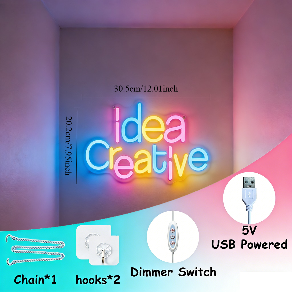 Creative Idea LED Neon Sign Gr - Bedroom Lighting Decor Ideas reseña y precio