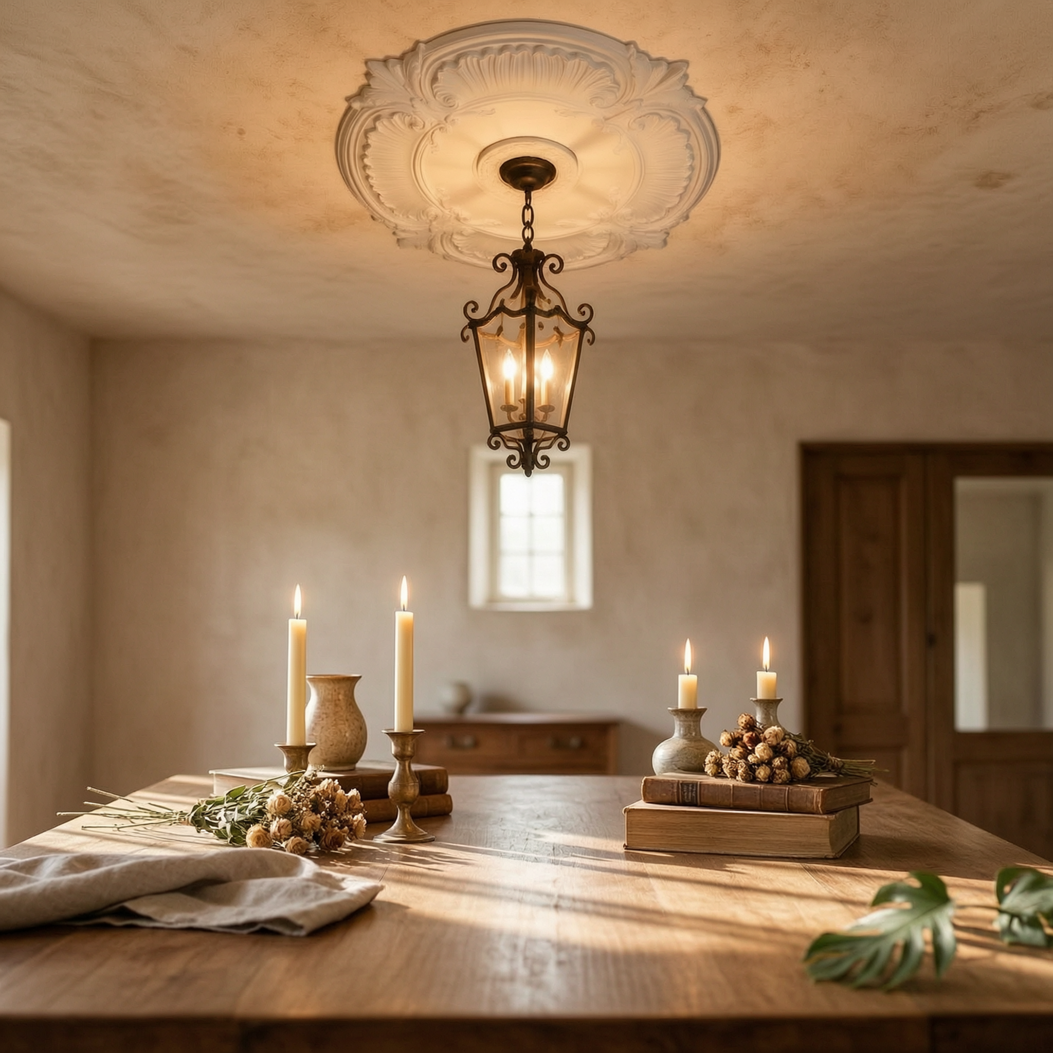 Round PU Ceiling Medallion Orn - Lighting Decorative reseña y precio